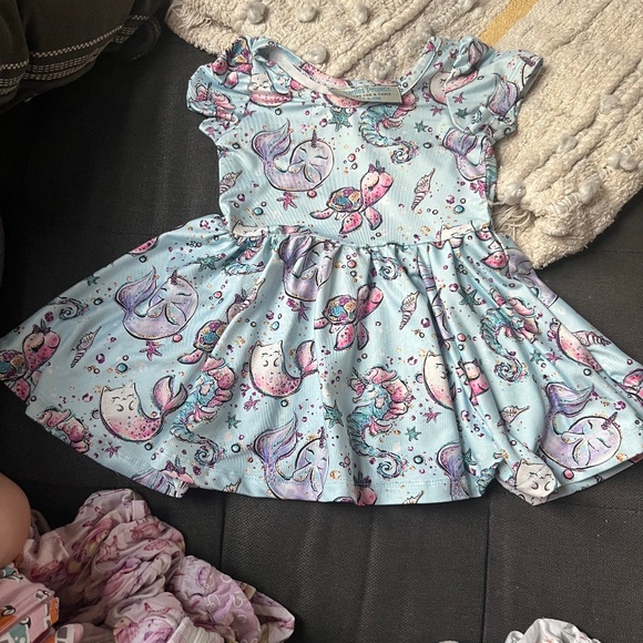 B 7     Charlie’s Project Pastel Sea Creature Twirl Dress - Picture 1 of 5